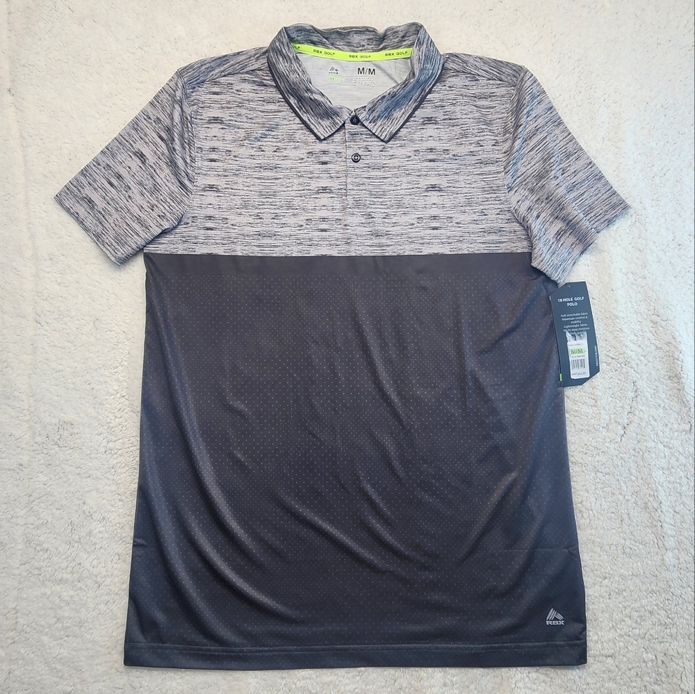 RBX Stay On Course Closed Mesh Gray Polo Men's Medium - Picture 3 of 10
